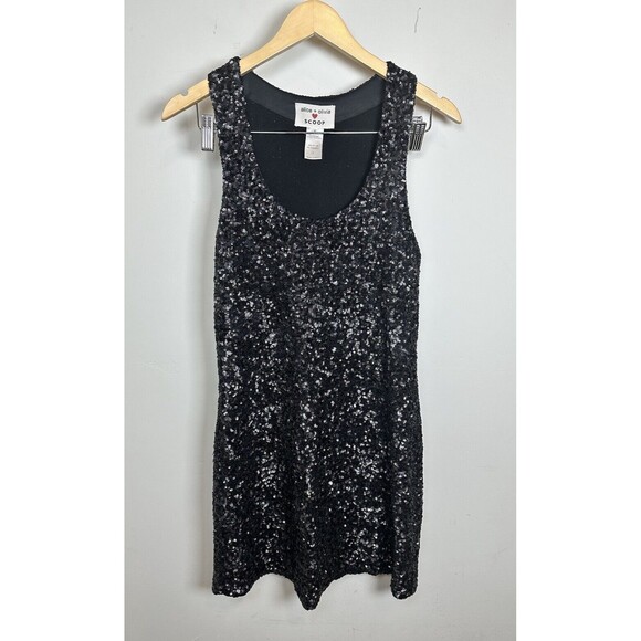 Alice and Olivia Scoop Black Sequin Dress Bodycon Short - Picture 1 of 4